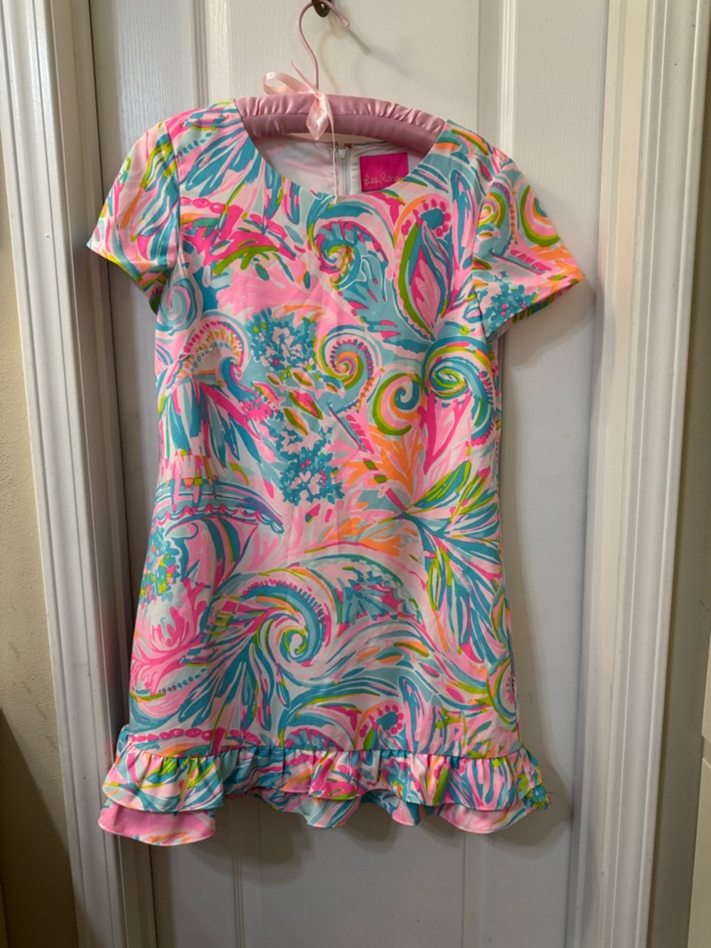Lilly Pulitzer Pink Multicolor Short-Sleeve Printed Dress
